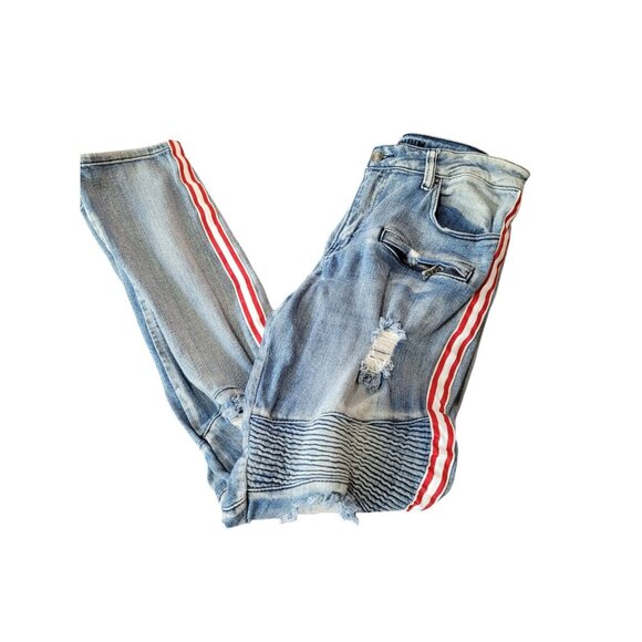 Rue21 Other - Rue 21 Premium Jeans Mens 32 x 33 Light Wash Destroyed Skinny Supreme Flex